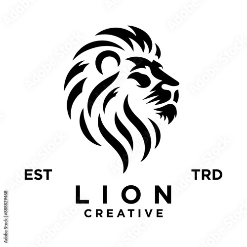 Lion head logo icon design illustration