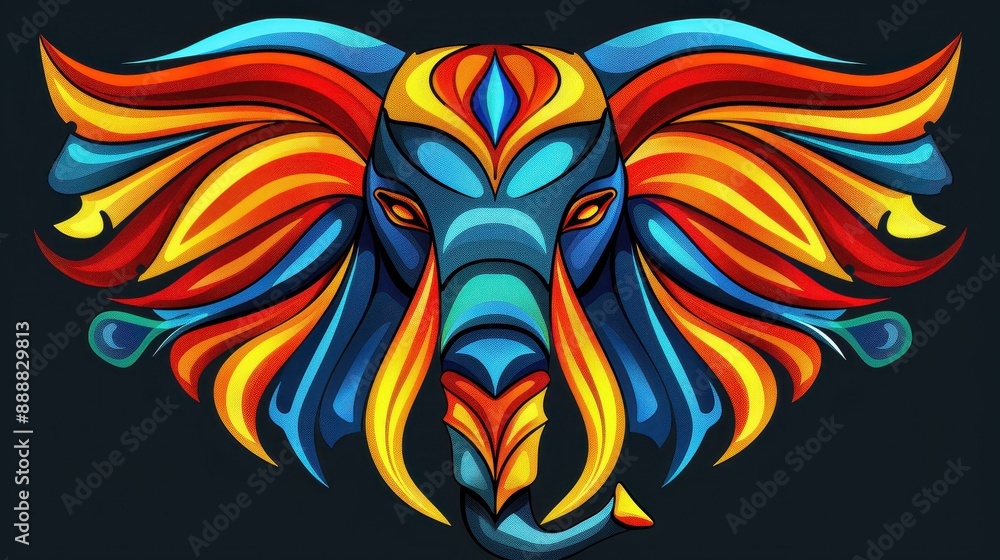 Vibrant 3D illustration of a mythological Elephant in colorful detail against a clean background. Vibrant 3D illustration of a mythological Elephant in colorful detail against a clean background.
