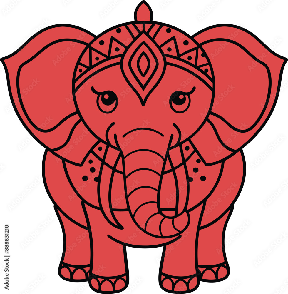 Fototapeta premium Elephant-with-mandala-pattern.eps