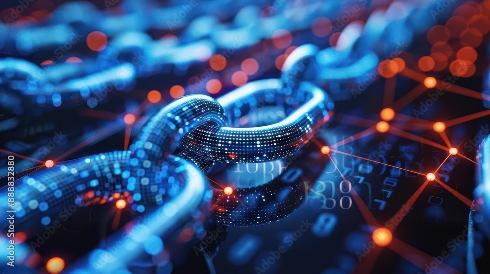 Holographic blockchain framework, hightech visualization, modern tech environment Holographic blockchain framework, hightech visualization, modern tech environment