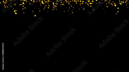 Loop Gold glitter particles animation on black, green, blue Background
