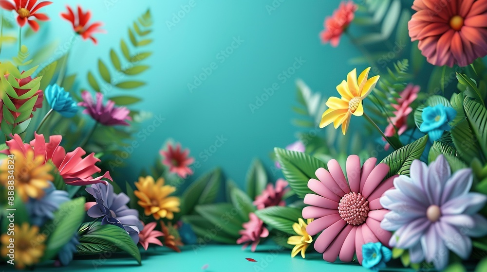 Floral Symphony: A Dynamic 3D Tapestry of Nature
