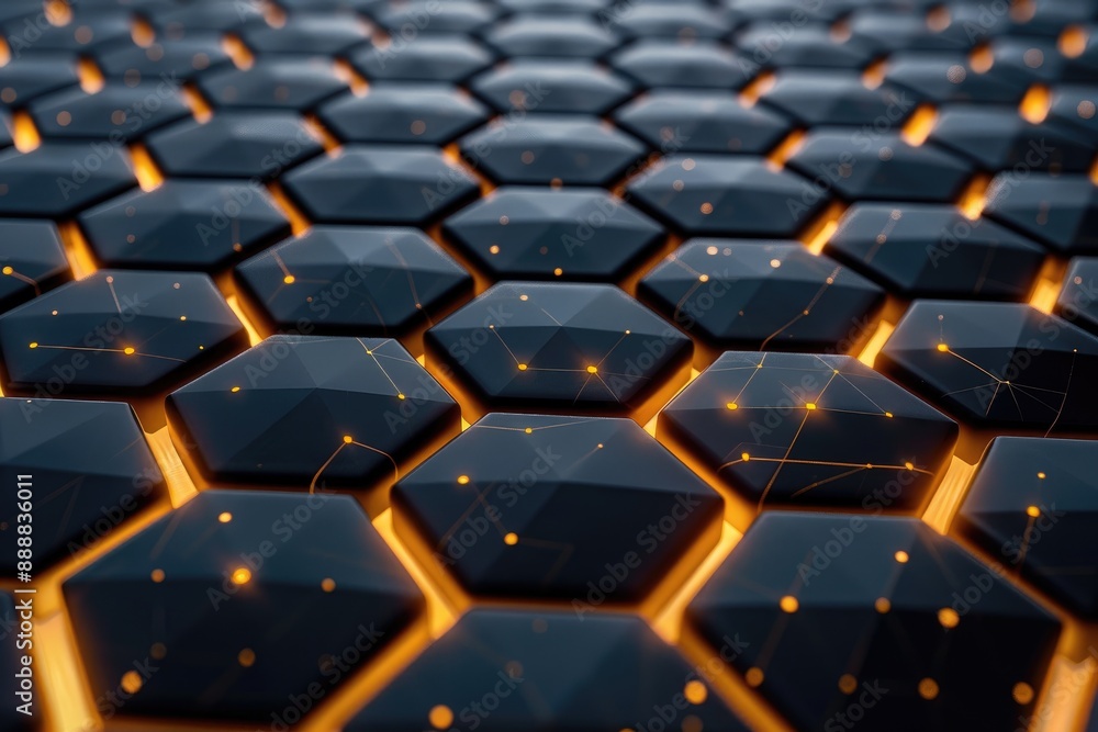 Illuminated honeycomb template, AI generated Illuminated honeycomb template, AI generated