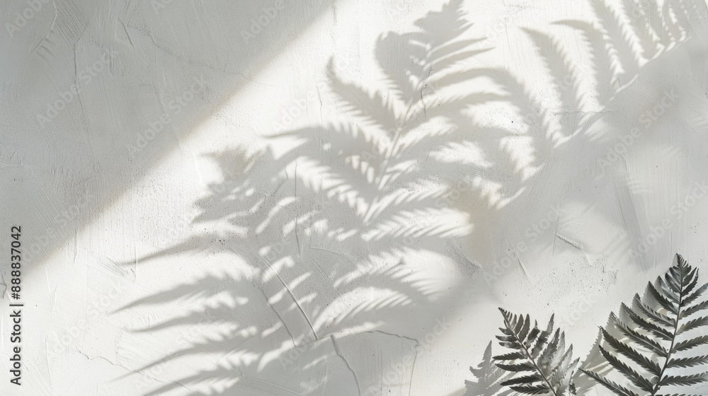 custom made wallpaper toronto digitalFern leaves casting shadows on white wall