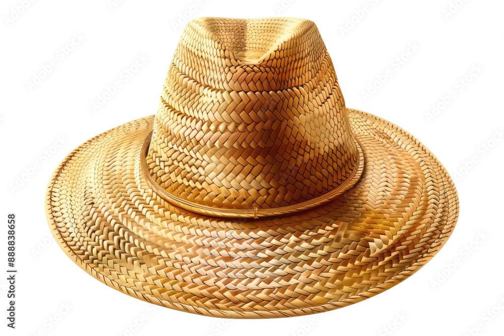 Beach straw hat isolated on transparent background Beach straw hat isolated on transparent background