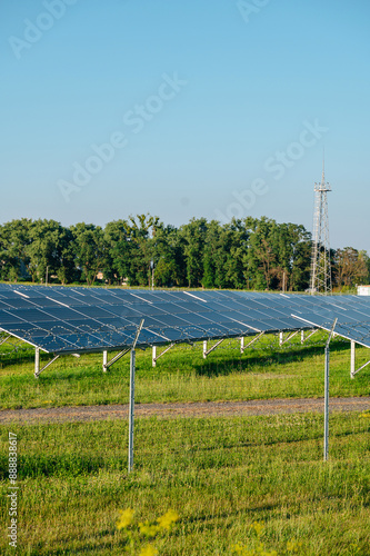 solar panels photovoltaics in solar farm