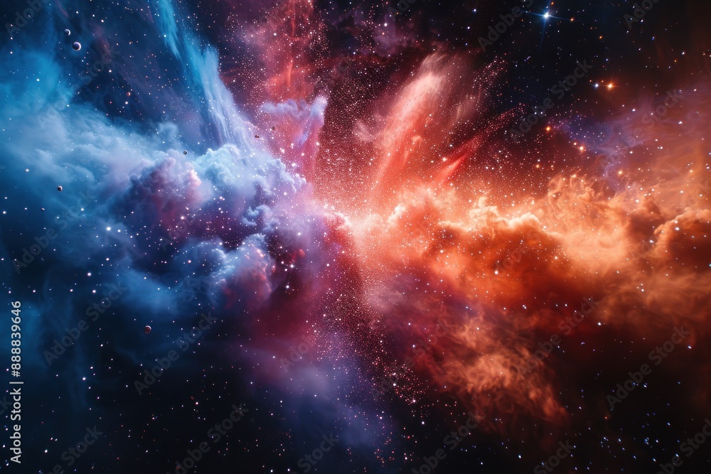Naklejka premium Cosmic Nebulae: A Symphony of Colors
