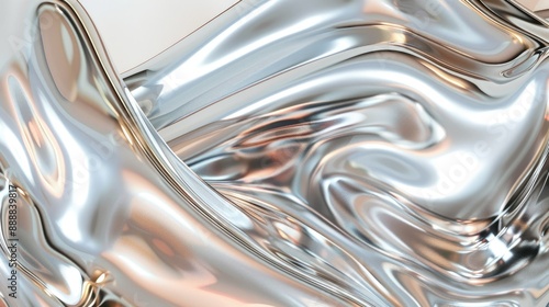 Fluid metallic textures with reflective surfaces