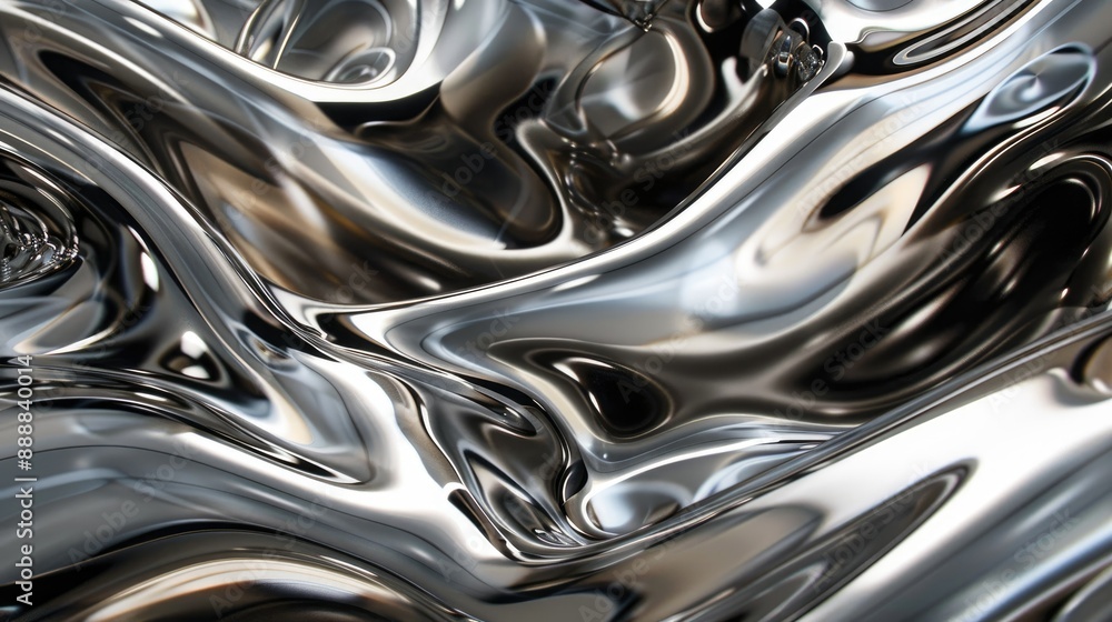 Fluid metallic textures with reflective surfaces Fluid metallic textures with reflective surfaces