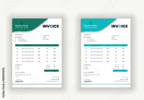 Professional and Corporate business invoice template design
