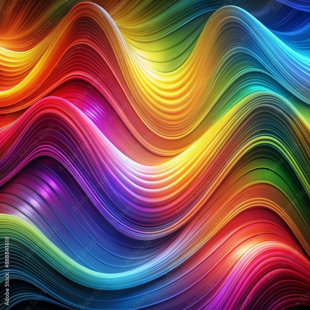Abstract Rainbow Waves A Digital Composition of Vibrant Curves, abstract, rainbow, colorful, texture Abstract Rainbow Waves A Digital Composition of Vibrant Curves, abstract, rainbow, colorful, texture