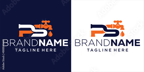 Creative PS Letter Water Faucet Logo Design, Design Inspiration, Illustration, Vector