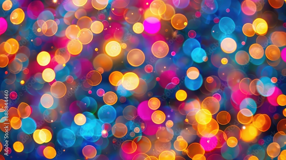 Naklejka premium Colorful blurred dots Festive lights background