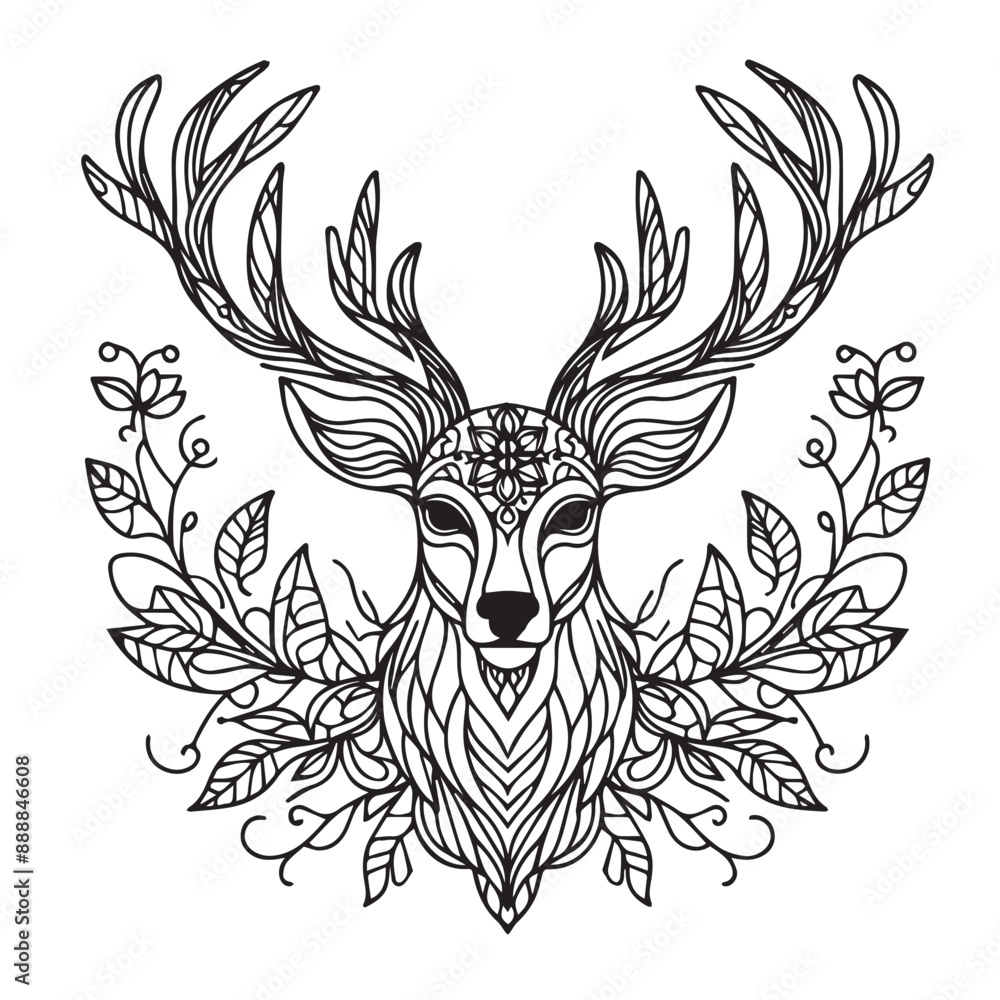 Ilustration Artwork of Deer Ilustration Artwork of Deer