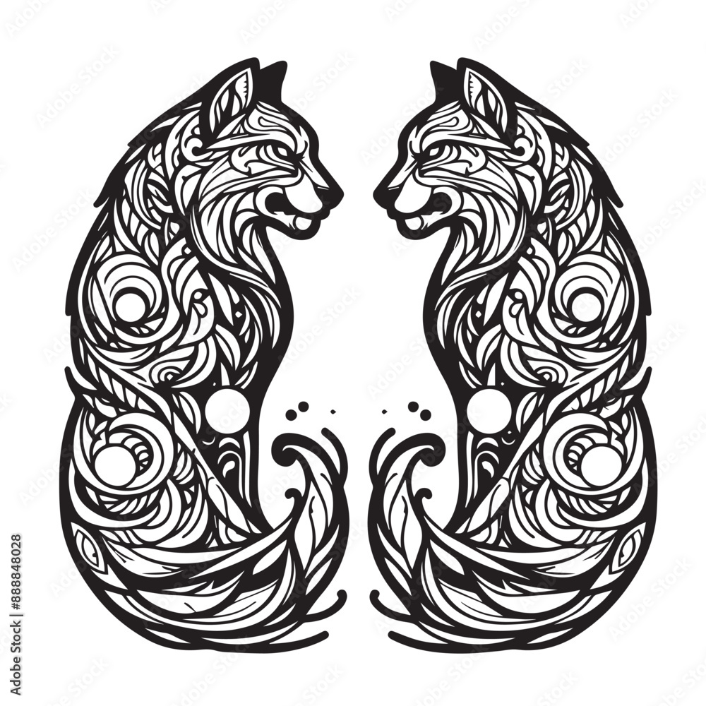 Fototapeta premium Head of panther ilustration art vector