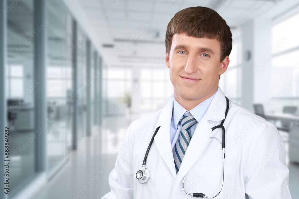 Portrait of confident doctor at work in hospital Portrait of confident doctor at work in hospital