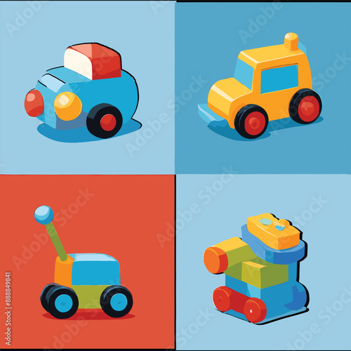 Colourful car toy  collection vector