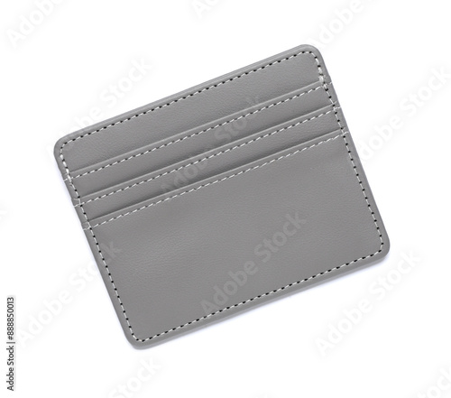 Wallpaper Mural Grey credit card holder on white background, closeup Torontodigital.ca