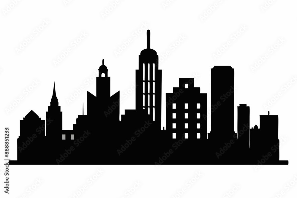 Obraz premium Boston City Massachusetts Skyline Silhouette Cityscape Vector