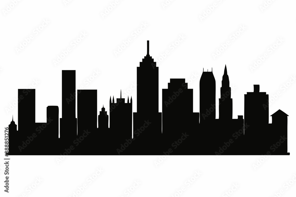 Obraz premium Boston City Massachusetts Skyline Silhouette Cityscape Vector