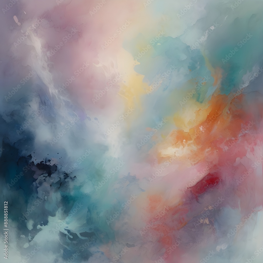 Naklejka premium Ethereal painting background Gerenative AI