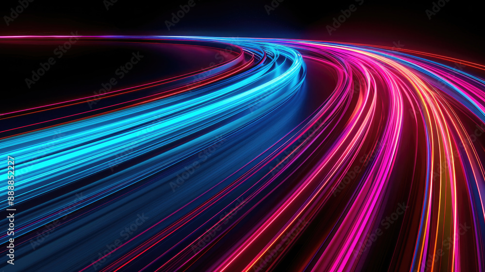 Colorful light trails in motion. Abstract digital background. Colorful light trails in motion. Abstract digital background.