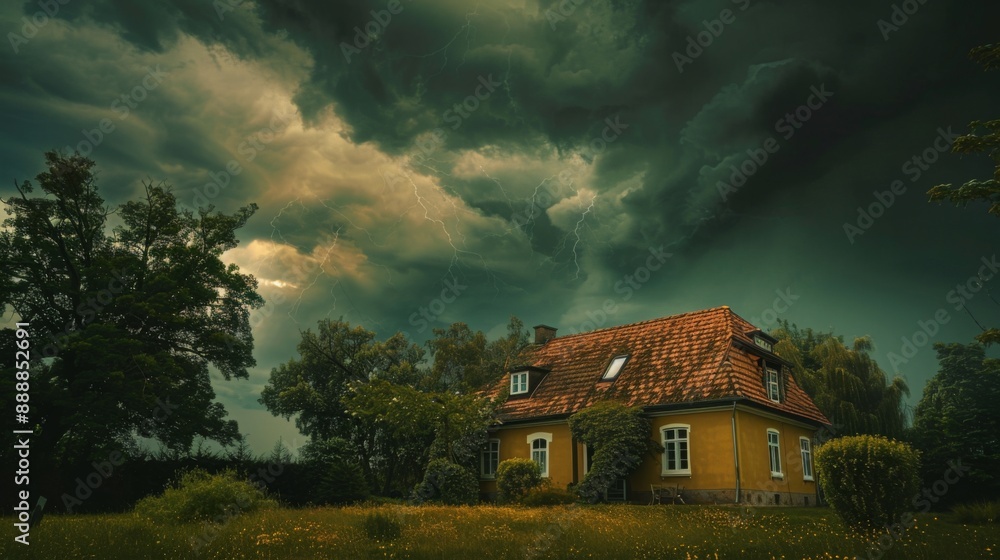 Approaching Storm over Countryside Home Approaching Storm over Countryside Home