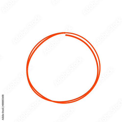 Hand drawn red circles. Highlight round frames