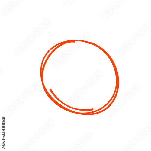 Hand drawn red circles. Highlight round frames