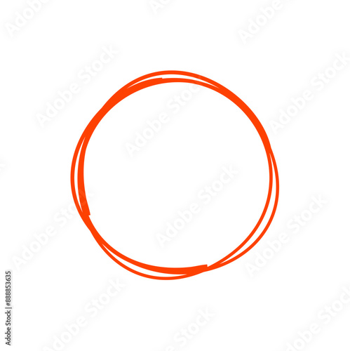 Hand drawn red circles. Highlight round frames