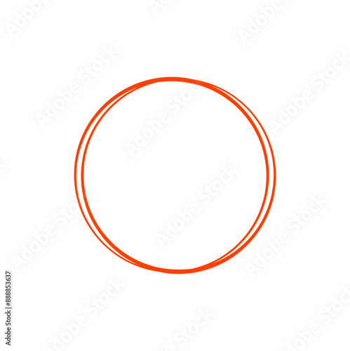 Hand drawn red circles. Highlight round frames