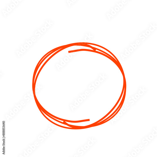 Hand drawn red circles. Highlight round frames