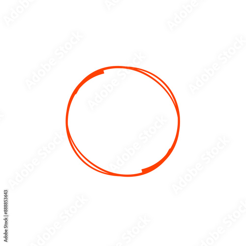 Hand drawn red circles. Highlight round frames