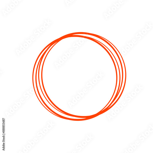 Hand drawn red circles. Highlight round frames