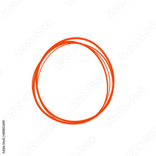 Hand drawn red circles. Highlight round frames