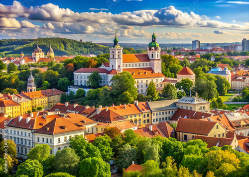 Wallpaper Mural panorama of the old town of vilnius, lithuania Torontodigital.ca