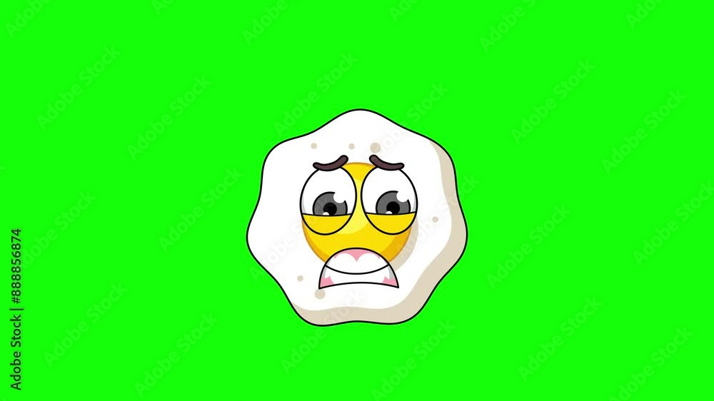 Fever animation of a fried egg cartoon, with a thermometer Fever animation of a fried egg cartoon, with a thermometer