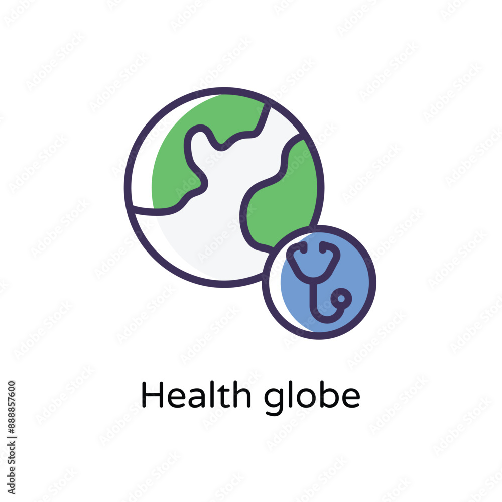 Health globe vector icon Health globe vector icon