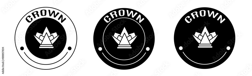 Black and white illustration of crown icon in flat. Stock vector. Black and white illustration of crown icon in flat. Stock vector.