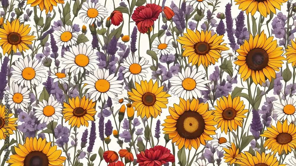 Bright and bountiful arrangement of wildflowers Bright and bountiful arrangement of wildflowers
