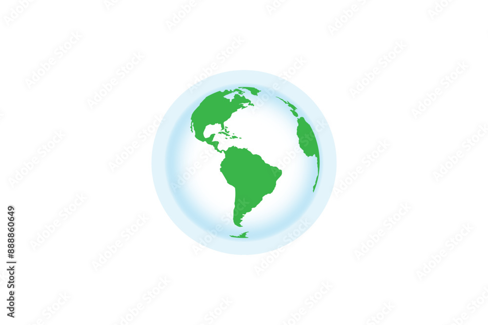 3D Earth vector. Green Earth vector illustration. 3D Earth vector. Green Earth vector illustration.