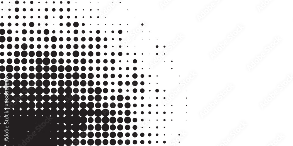 Set of black halftone dots background. dots style