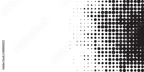 Set of black halftone dots background. dots style