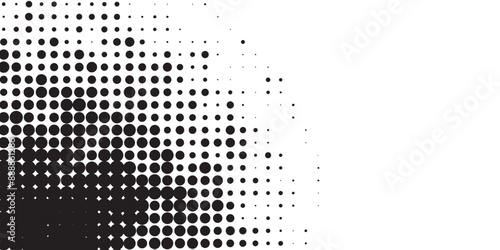Set of black halftone dots background. dots style