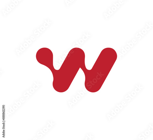 w initial logo design vector