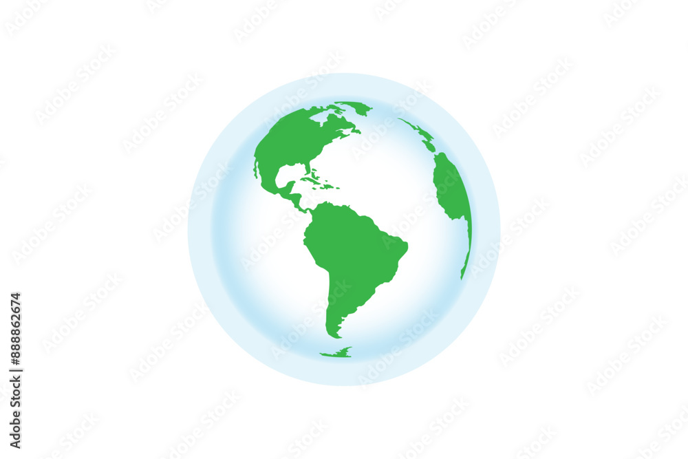 3D Earth vector. Green Earth vector illustration. 3D Earth vector. Green Earth vector illustration.