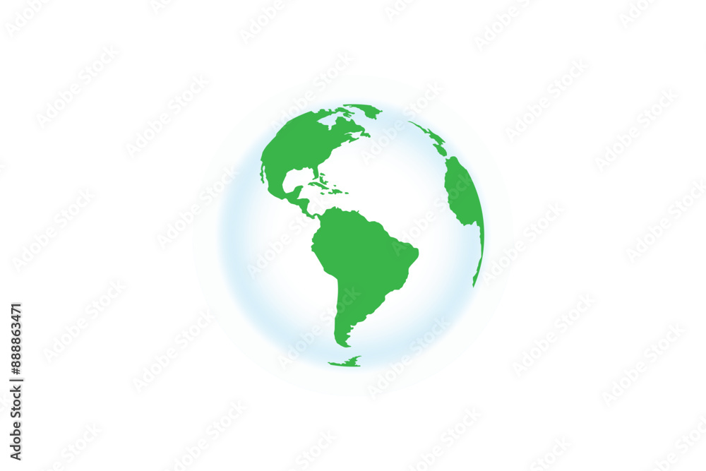 3D Earth vector. Green Earth vector illustration. 3D Earth vector. Green Earth vector illustration.