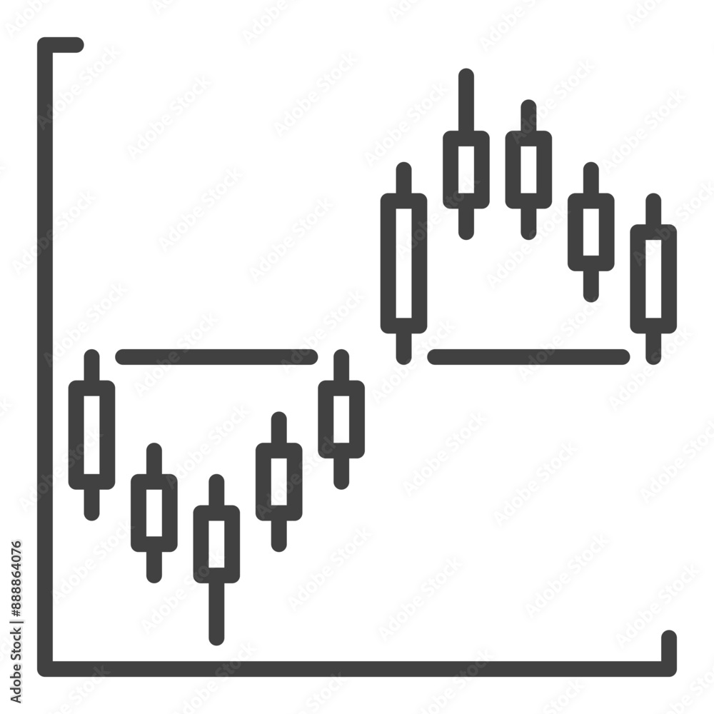 Candlestick Chart Formation vector icon or sign in outline style Candlestick Chart Formation vector icon or sign in outline style