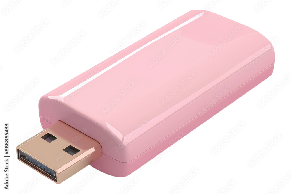 Blush colored USB driver isolated on transparent background Blush colored USB driver isolated on transparent background