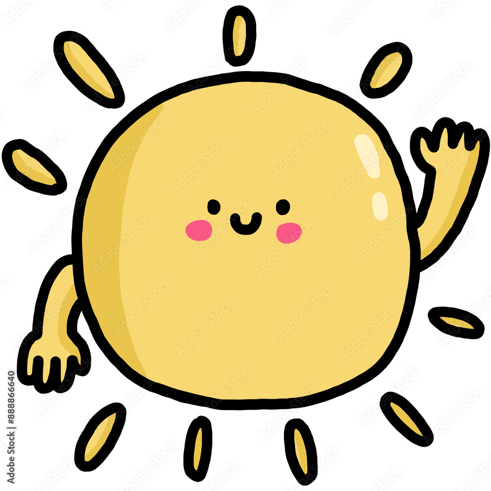 Obraz premium cartoon sun character